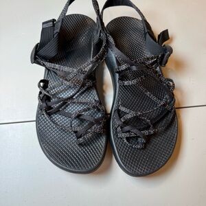 Chaco Black and Gray Strappy Sandals